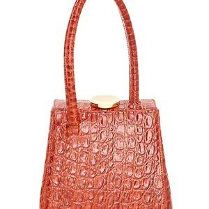 Little Liffner Mademoiselle Croc-Embossed Bag, Red